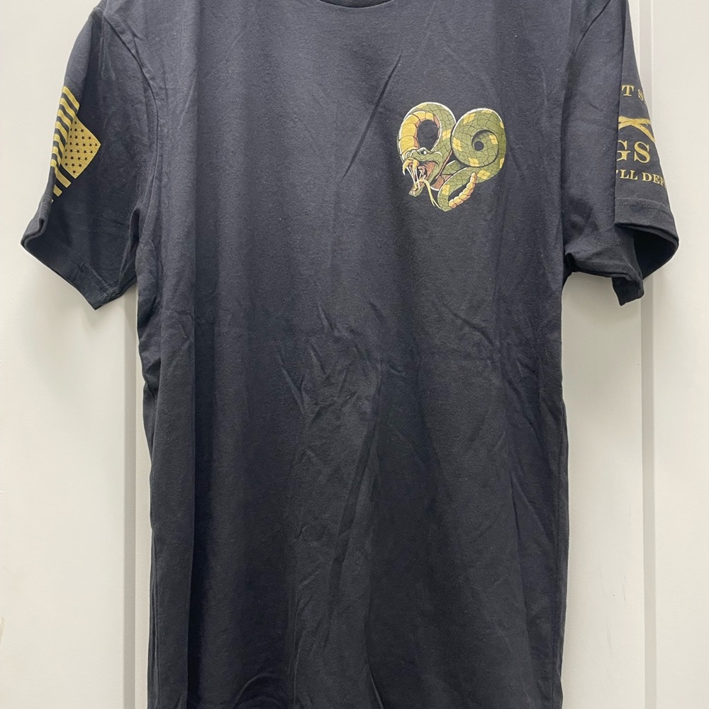 Grunt Style Black Tee with Gold Snake Design